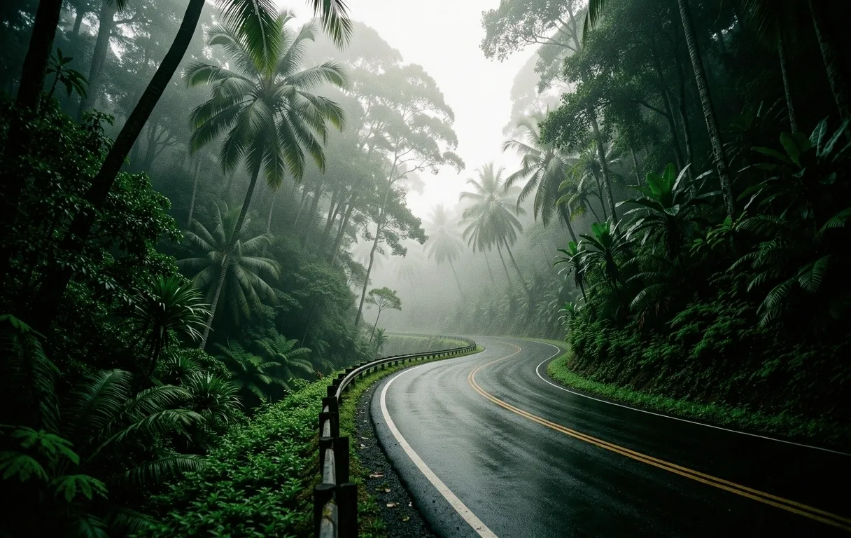Misty landscape of Bandung